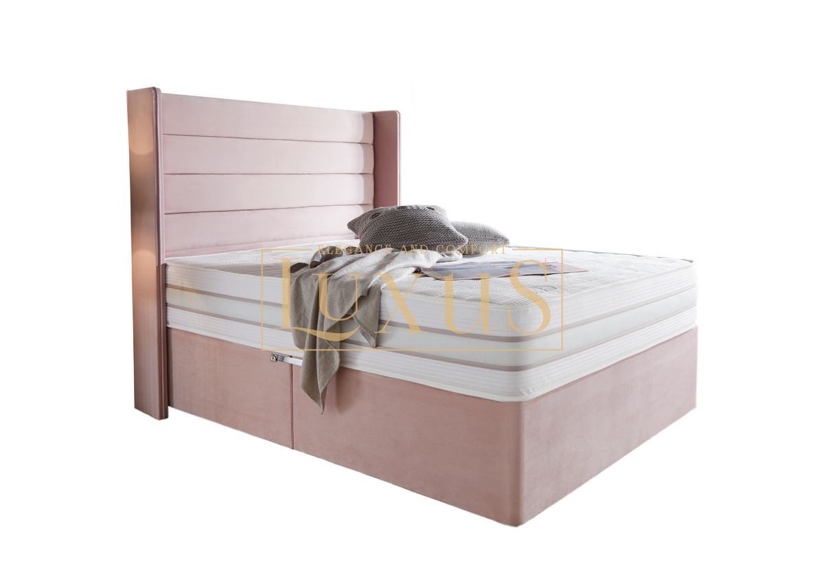 Alexandra Winged Divan Bed Upholstered Storage Divan Beds
