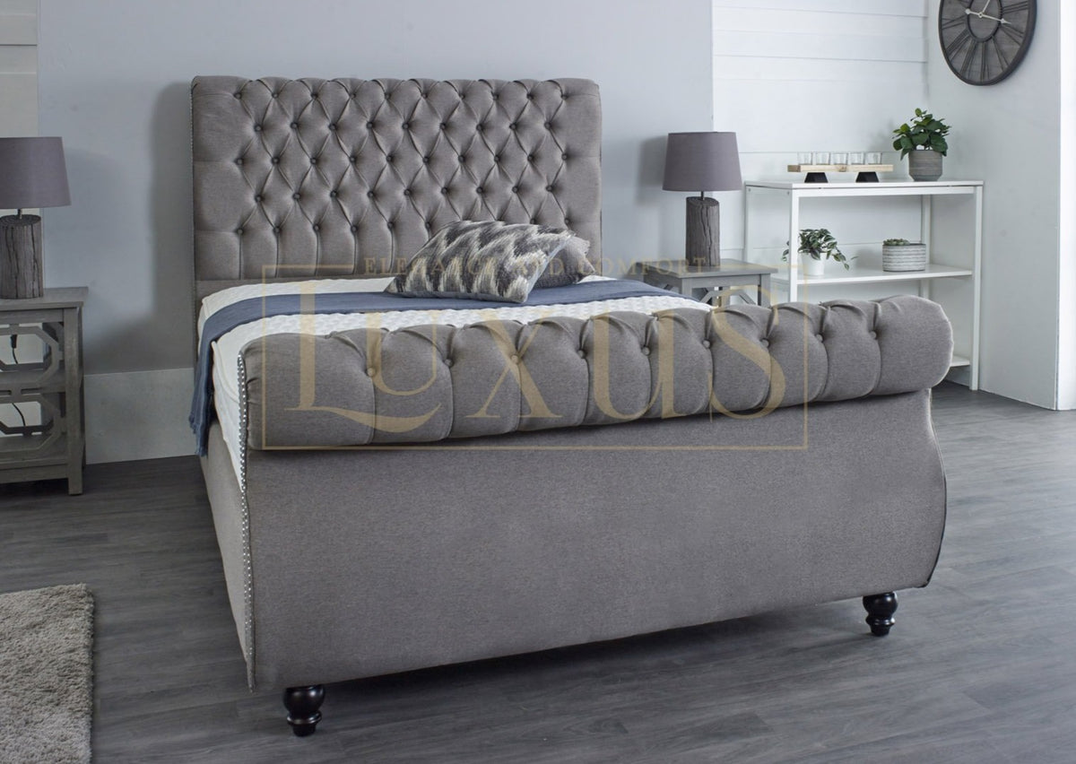 Cambridge Chesterfield Sleigh Bed | Luxury Chesterfield Beds – Luxus Beds