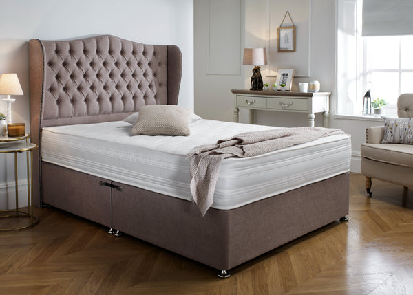 Winged Divan Beds, Chesterfield Divan Beds, Upholstered Divan Beds, Studded Divan Beds, Deep Buttoned Divan Beds